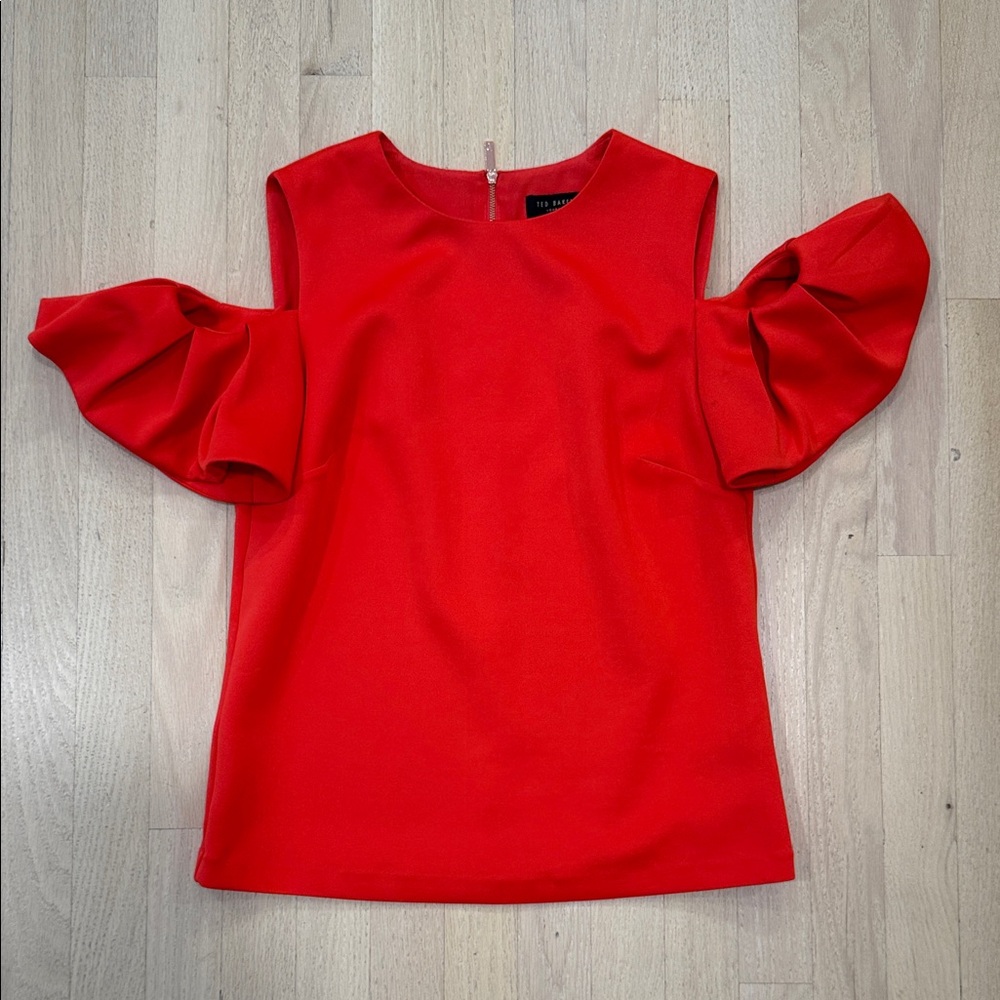 Red Ted Baker Betey Blouse Top Size 2 4 6
